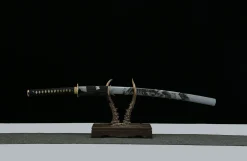 Lame de Lune Givrée - Katana Forge a la Main en 65Mn Spring Steel