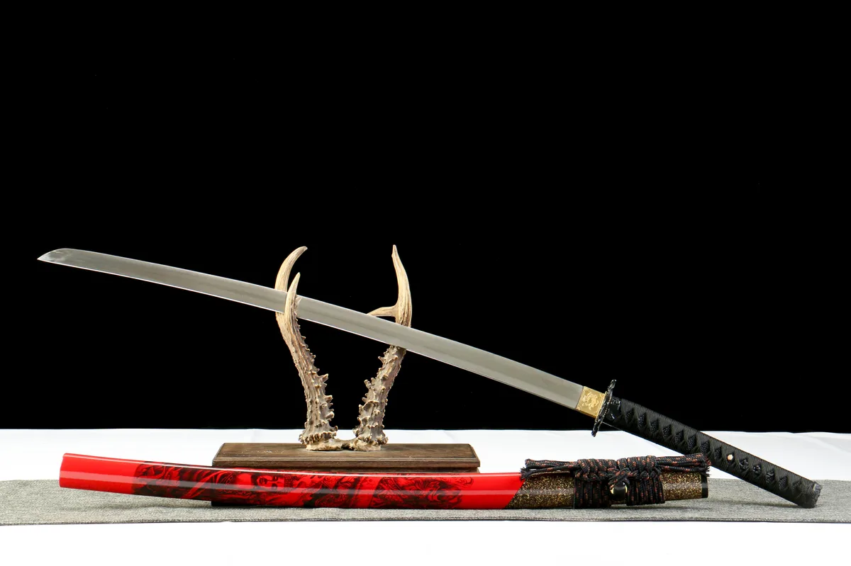 Spectre Écarlate - Katana Forge a la Main en 65Mn Spring Steel - Image 4