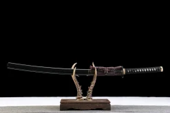 Éclat Brun Azuré - Katana Forge a la Main en Acier a outils T10