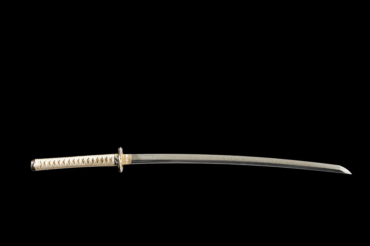 Fleur de Givre sur Nuage Errant - Katana Forge a la Main en Acier a outils T10 - Image 12