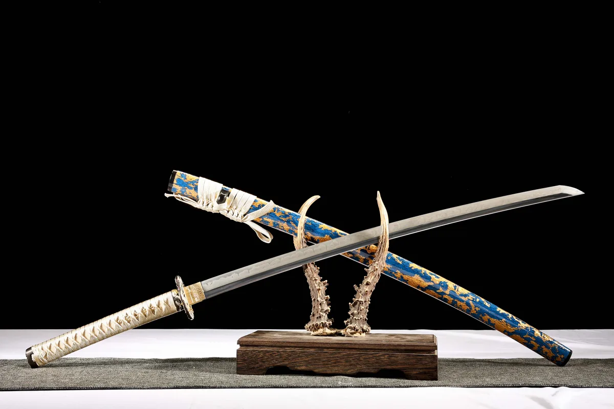 Fleur de Givre sur Nuage Errant - Katana Forge a la Main en Acier a outils T10 - Image 5