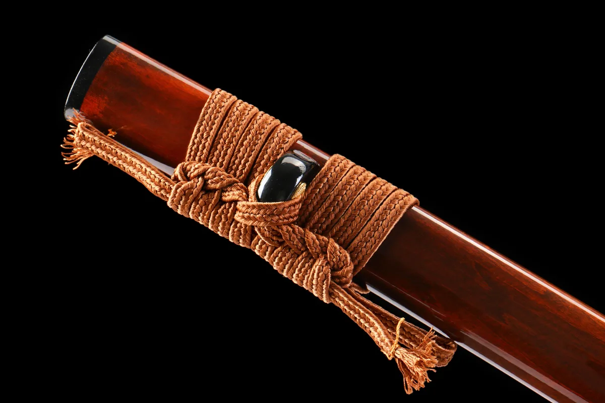 Tissage Noir Or Brun - Katana Forge a la Main en Acier a outils T10 - Image 10