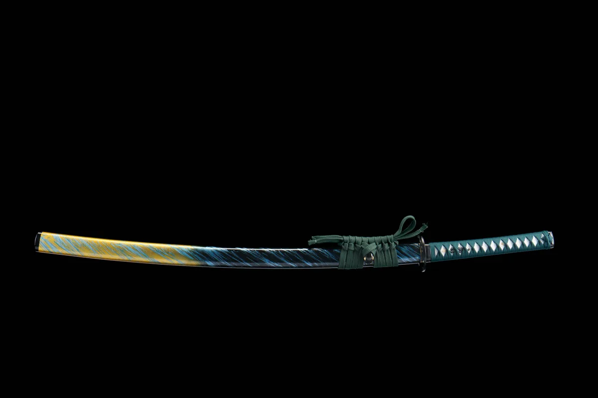 L'Abîme Azur Appelle - Katana Forge a la Main en Acier au carbone 1045 - Image 2