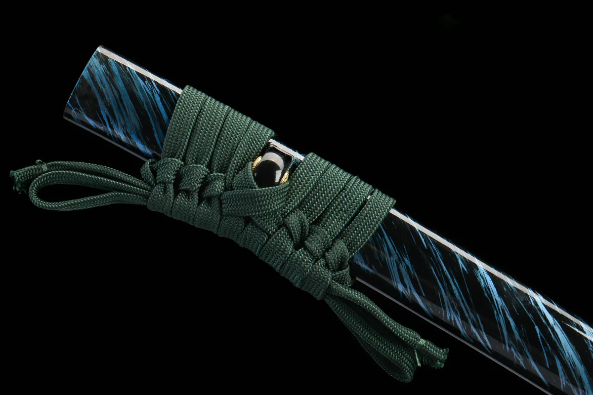 L'Abîme Azur Appelle - Katana Forge a la Main en Acier au carbone 1045 - Image 6