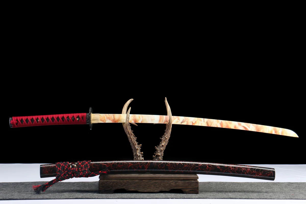 Phénix Fugace - Katana Forge a la Main en Acier au carbone 1045