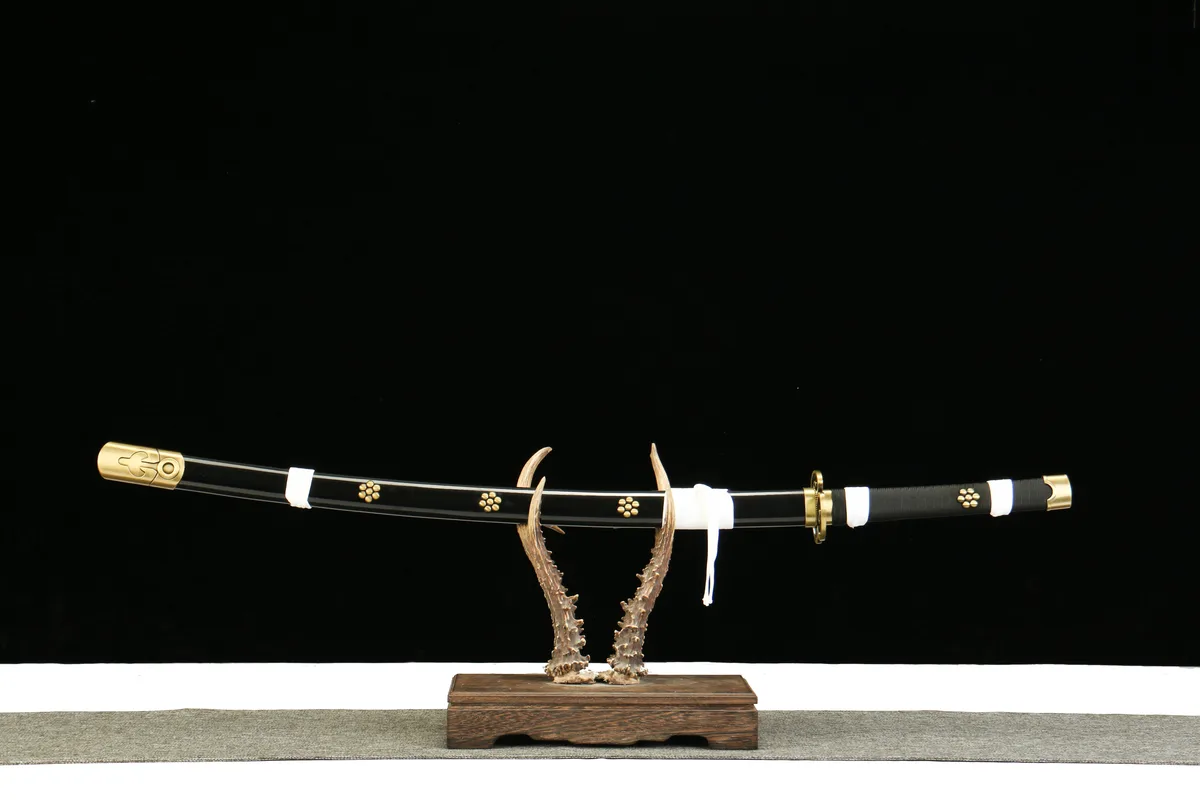 Plume du Ciel Noir - Katana Forge a la Main en Acier au carbone 1045