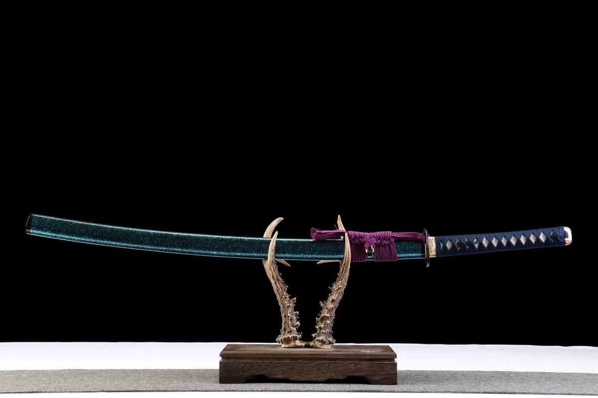 Azur Or des Abysses - Katana Forge a la Main en Acier au carbone 1065