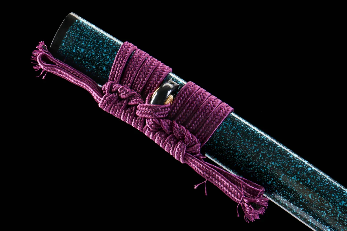 Azur Or des Abysses - Katana Forge a la Main en Acier au carbone 1065 - Image 10