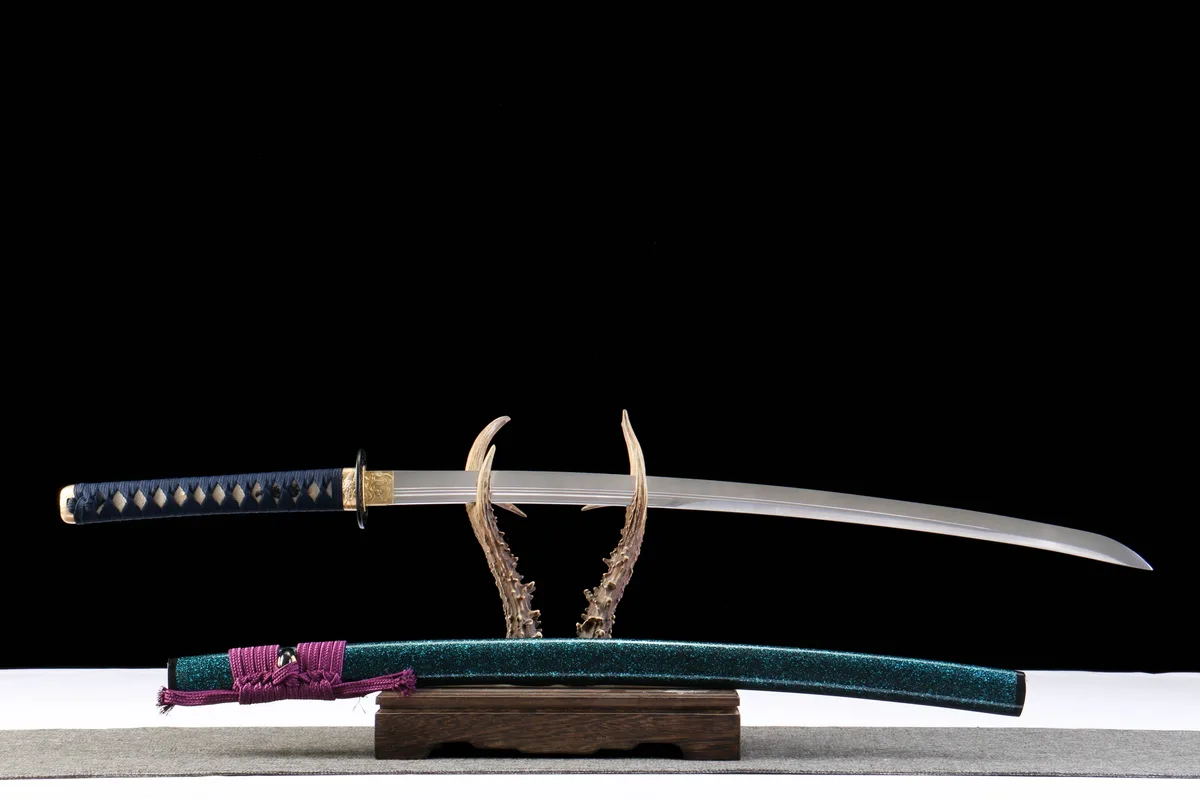 Azur Or des Abysses - Katana Forge a la Main en Acier au carbone 1065 - Image 2