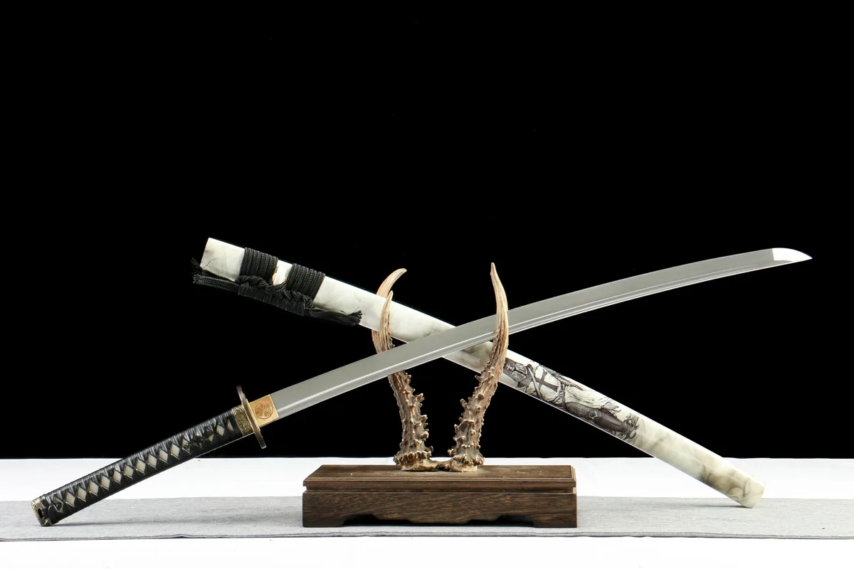 Bambou Blanc - Katana Forge a la Main en Acier au carbone 1065 - Image 4