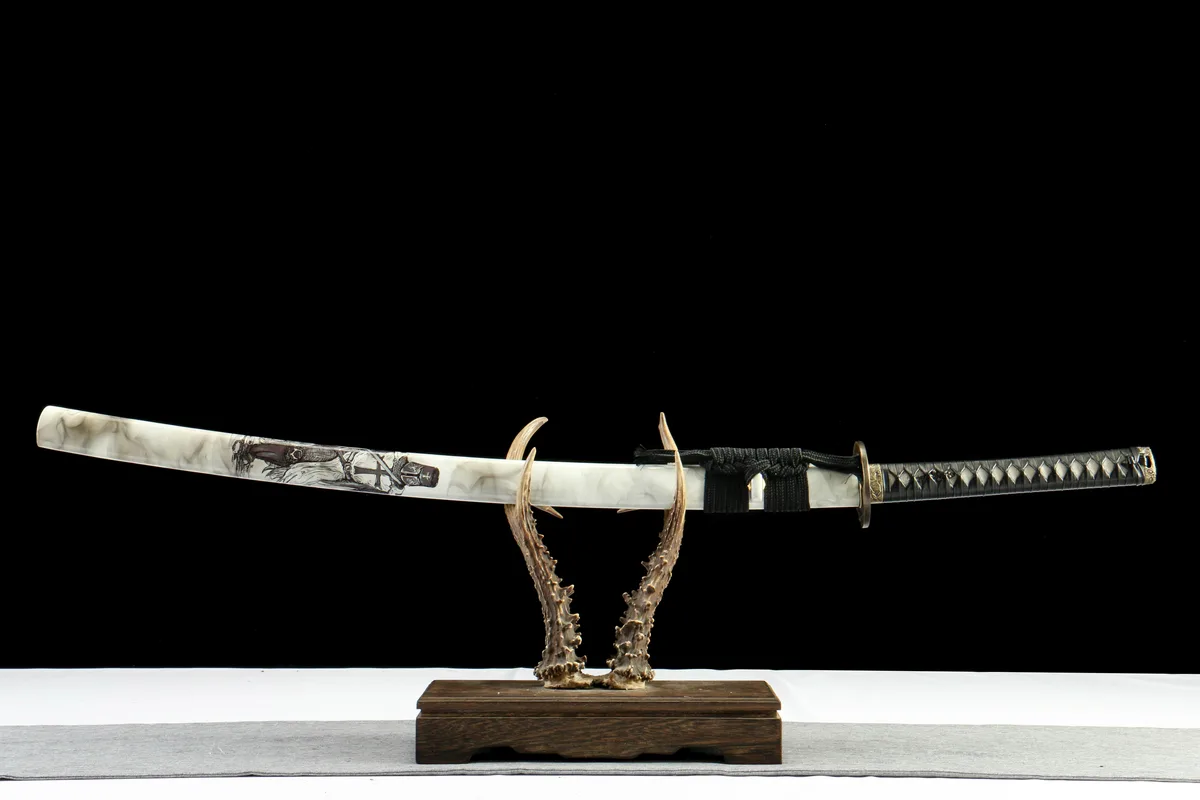 Bambou Blanc - Katana Forge a la Main en Acier au carbone 1065 - Image 5