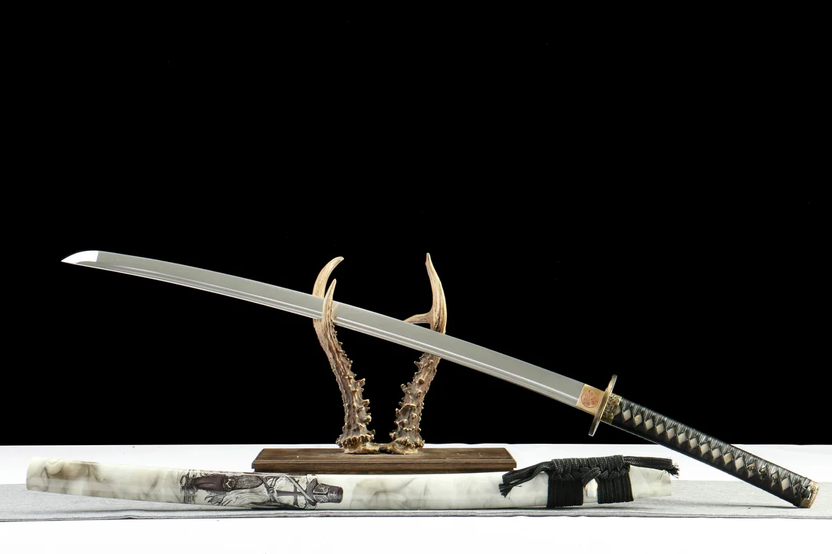 Bambou Blanc - Katana Forge a la Main en Acier au carbone 1065 - Image 6