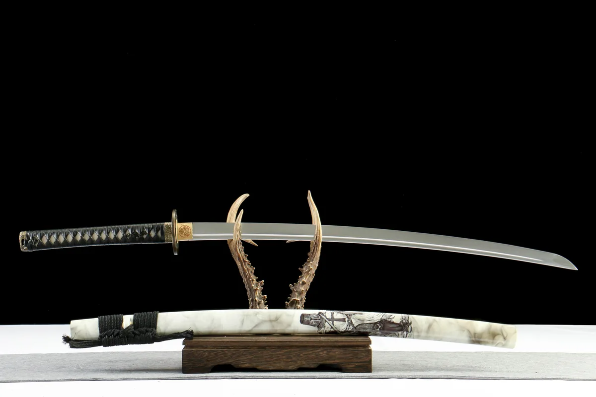 Bambou Blanc - Katana Forge a la Main en Acier au carbone 1065 - Image 7