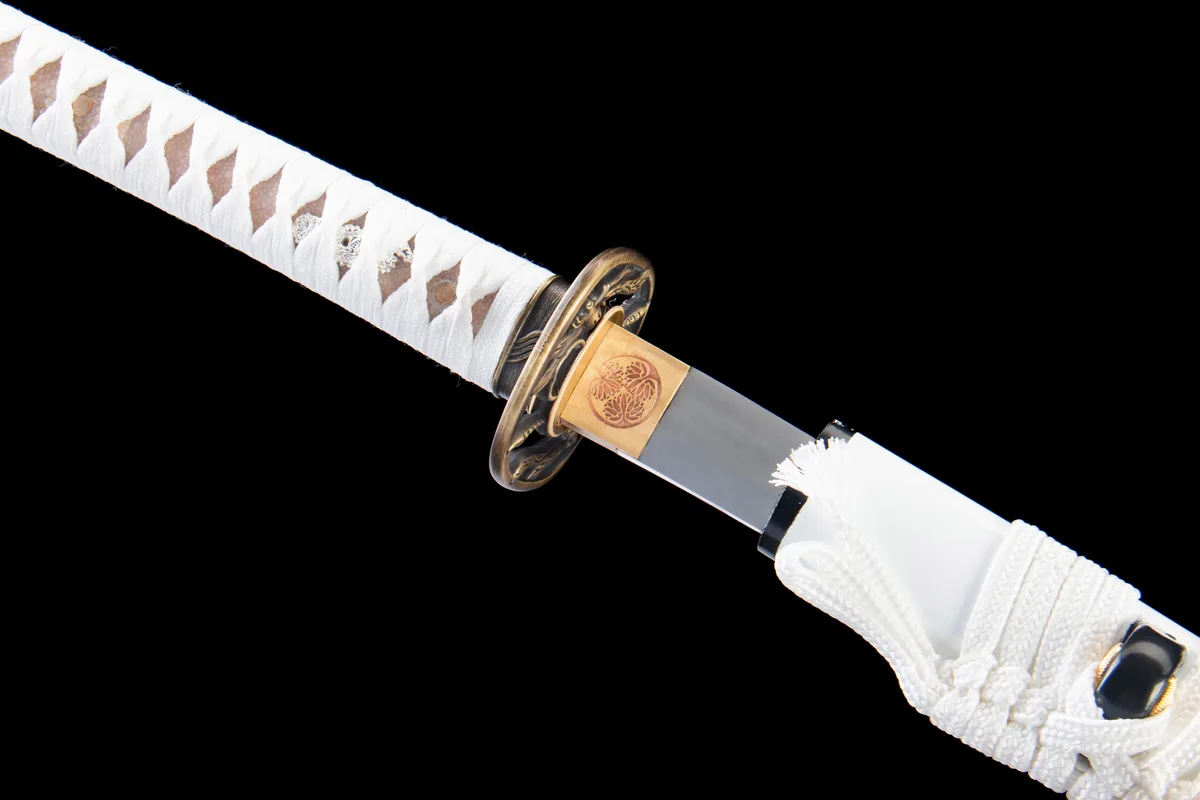 Croc Blanc - Katana Forge a la Main en Acier au carbone 1065