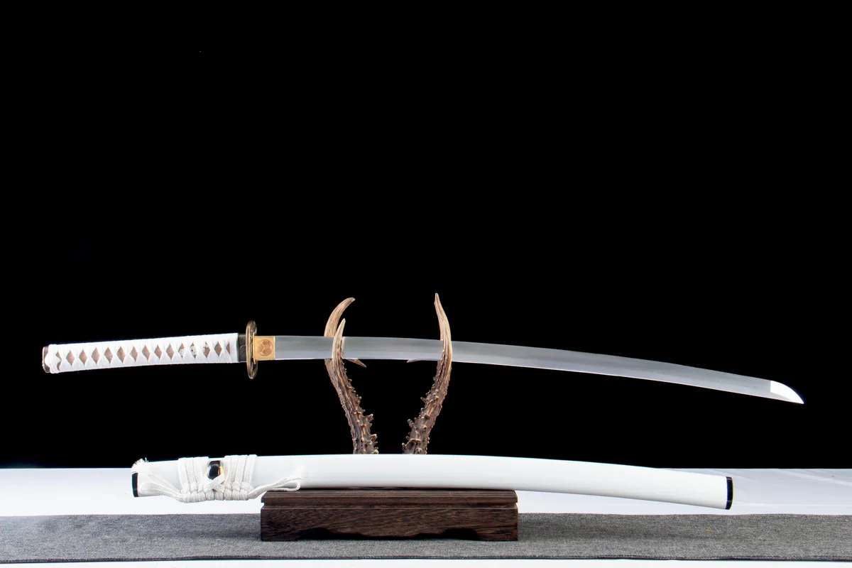 Croc Blanc - Katana Forge a la Main en Acier au carbone 1065 - Image 3