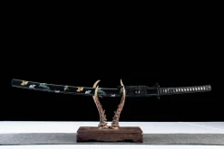 Dernière Lueur du Ginkgo - Katana Forge a la Main en Acier au carbone 1065