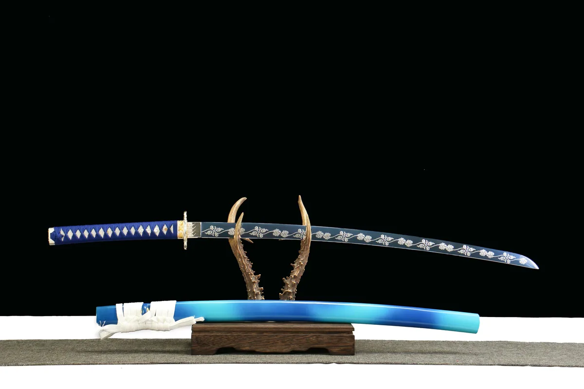 Flamme Bleue - Katana Forge a la Main en Acier au carbone 1065 - Image 2