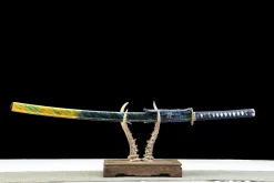 Glace et Flamme - Katana Forge a la Main en Acier au carbone 1065