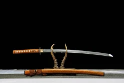 Alternative view of Inferno d'Obsidienne - Katana Forge a la Main en Acier au carbone 1065
