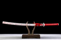 Alternative view of Katana Crépuscule Cramoisi - Katana Forge a la Main en Acier au carbone 1065