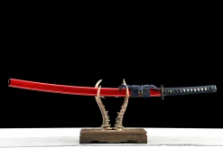 Lame Écarlate - Katana Forge a la Main en Acier au carbone 1065
