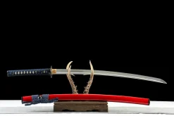 Alternative view of Lame Écarlate - Katana Forge a la Main en Acier au carbone 1065