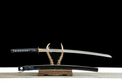 Alternative view of Marée Sombre - Katana Forge a la Main en Acier au carbone 1065