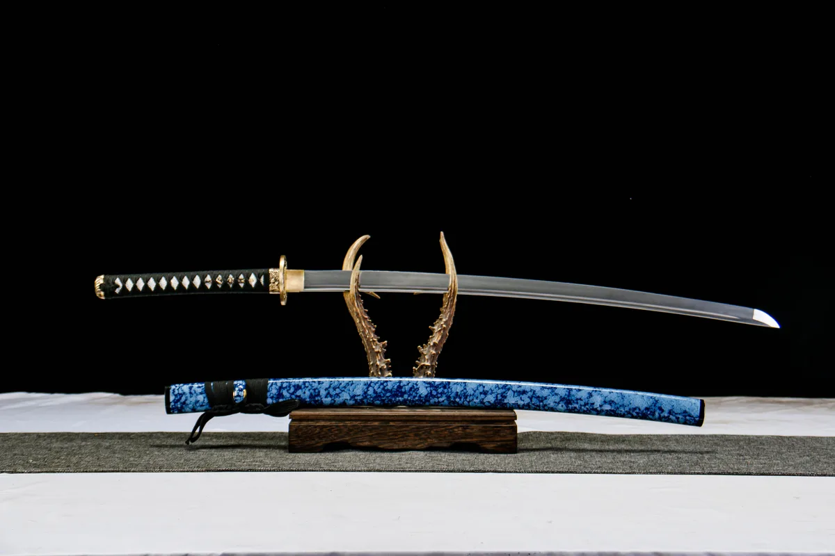 Tempête d'Azur - Katana Forge a la Main en Acier au carbone 1065 - Image 2