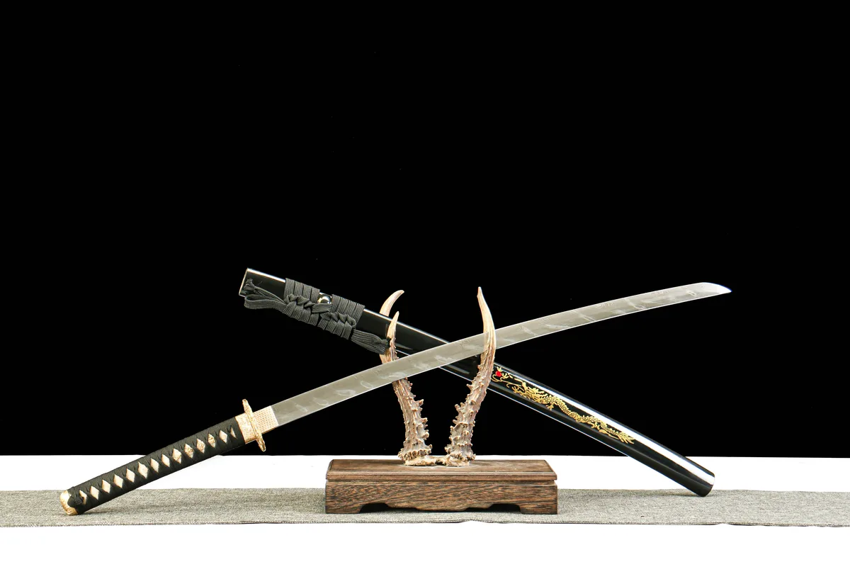 Ambre du Dragon - Katana Forge a la Main en Acier Damas - Image 3