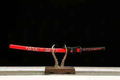 Dragon de Flamme - Katana Forge a la Main en Acier Damas