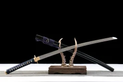 Alternative view of Éclat d'Azur - Katana Forge a la Main en Acier Damas