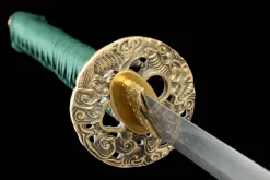 Flamme Obscure - Katana Forge a la Main en Acier Damas
