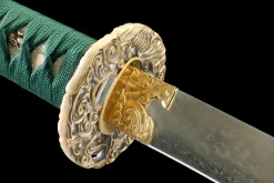Alternative view of Flamme Obscure - Katana Forge a la Main en Acier Damas