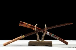 Alternative view of Flammes Damas - Katana Forge a la Main en Acier Damas
