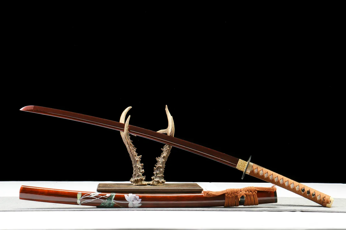 Flammes Damas - Katana Forge a la Main en Acier Damas - Image 3
