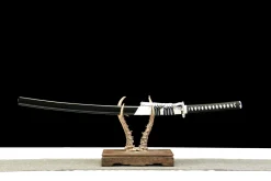 Fleur de Givre - Katana Forge a la Main en Acier Damas
