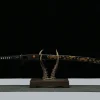 Lune en Fleurs - Katana Forge a la Main en Acier Damas