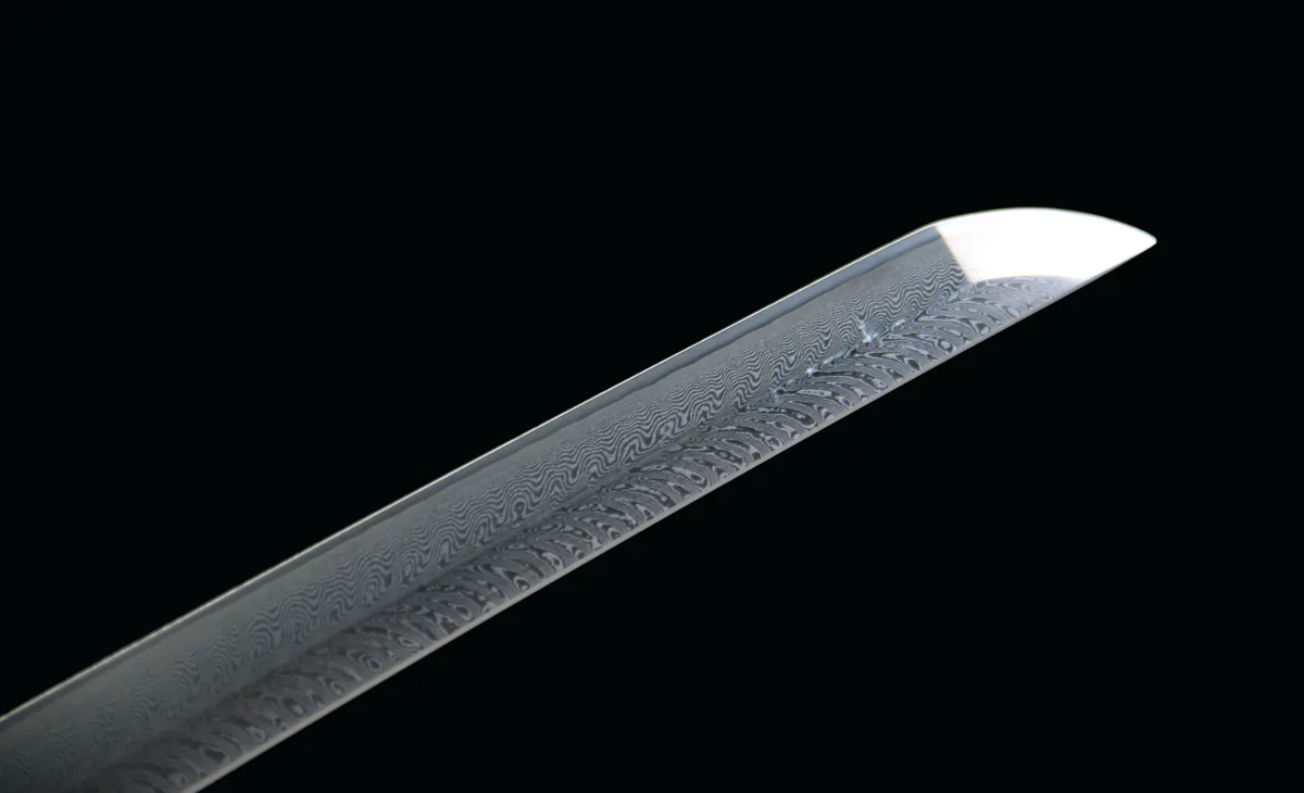 Lune en Fleurs - Katana Forge a la Main en Acier Damas - Image 5
