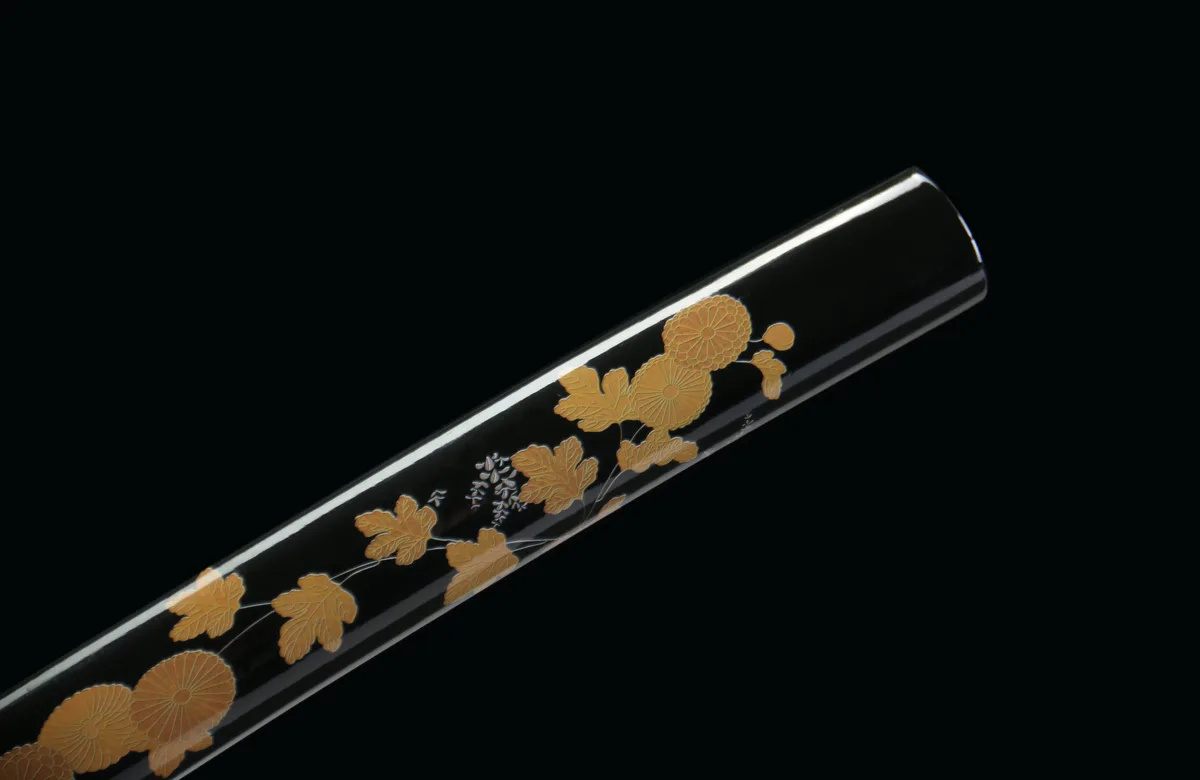 Lune en Fleurs - Katana Forge a la Main en Acier Damas - Image 6
