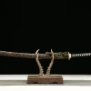L'Âme du Dragon Obsidienne - Katana Forge a la Main en Acier Damas premium