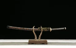 L'Âme du Dragon Obsidienne - Katana Forge a la Main en Acier Damas premium