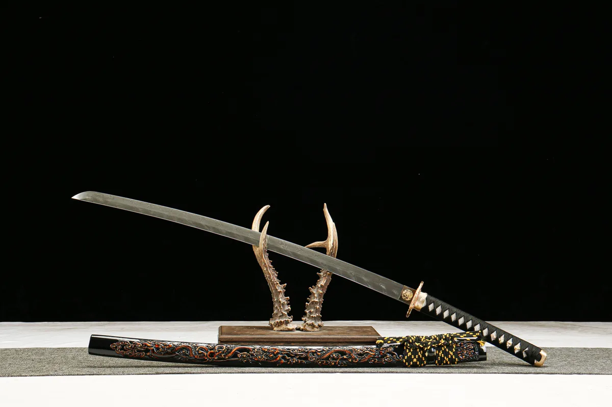 L'Âme du Dragon Obsidienne - Katana Forge a la Main en Acier Damas premium - Image 4