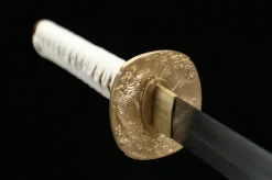 Alternative view of Rafale Écarlate - Katana Forge a la Main en Acier Damas