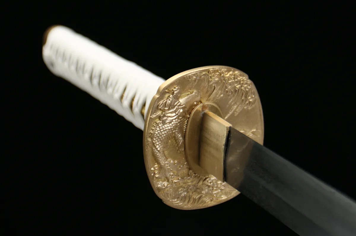 Rafale Écarlate - Katana Forge a la Main en Acier Damas - Image 2