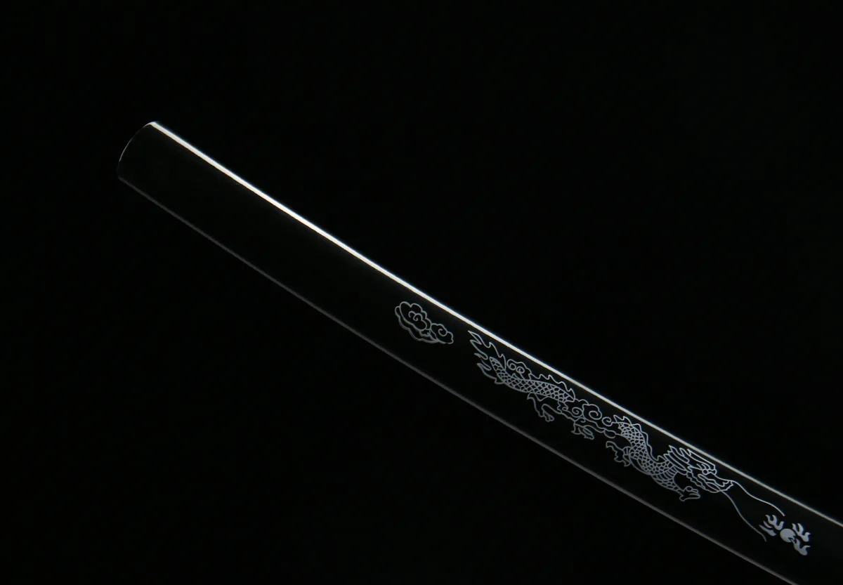 Rafale Écarlate - Katana Forge a la Main en Acier Damas - Image 3