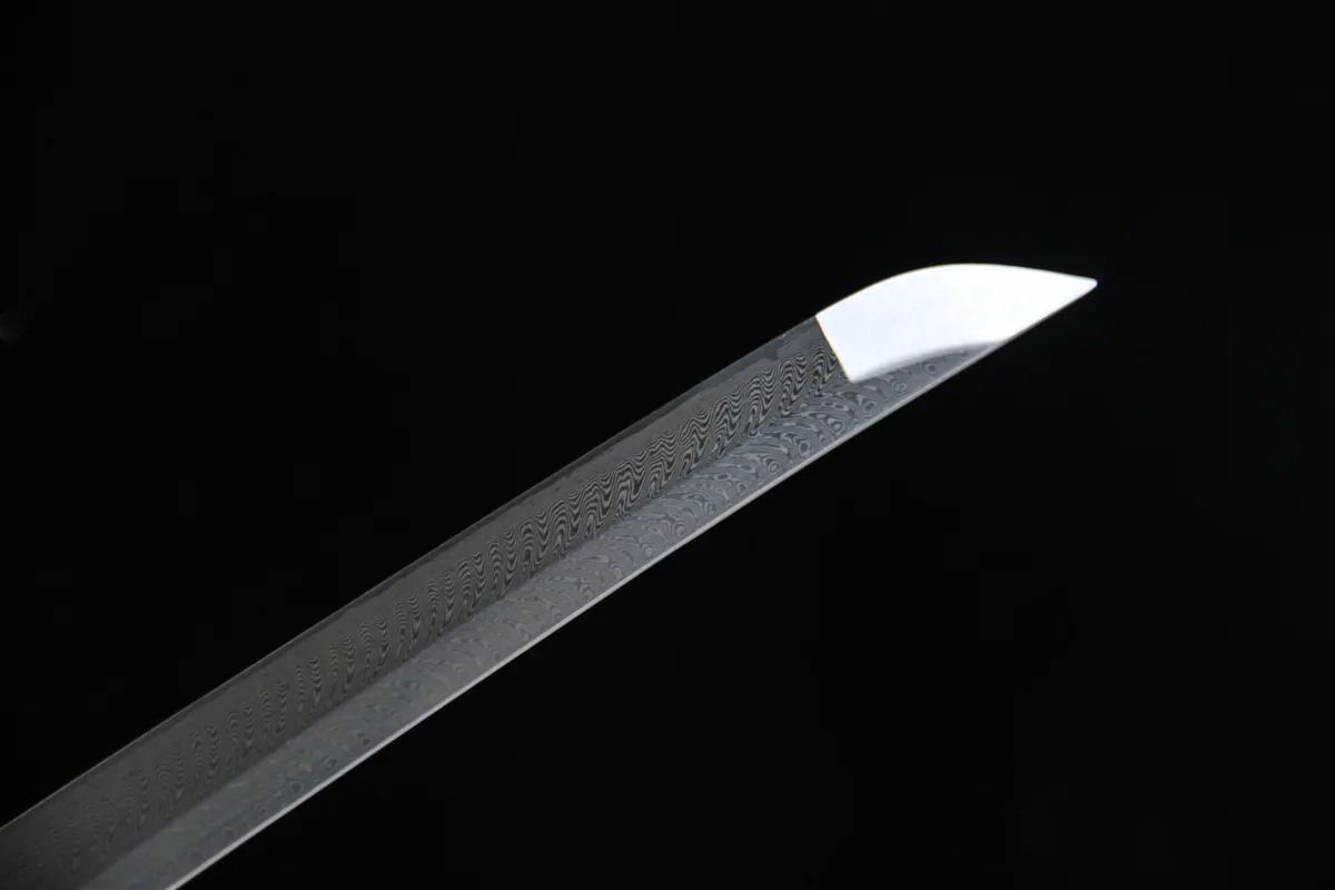 Rafale Écarlate - Katana Forge a la Main en Acier Damas - Image 4