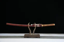 Tranchant de Flamme - Katana Forge a la Main en Acier Damas