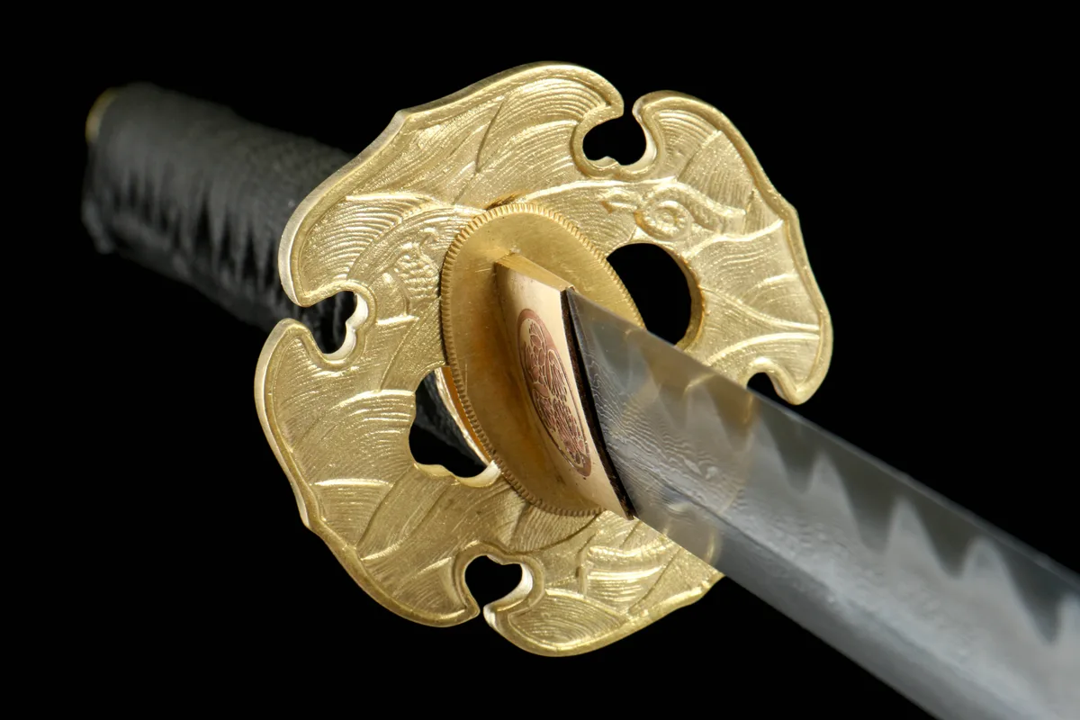Tranchant Brut - Katana Forge a la Main en Acier Damas trempe a l'argile - Image 5