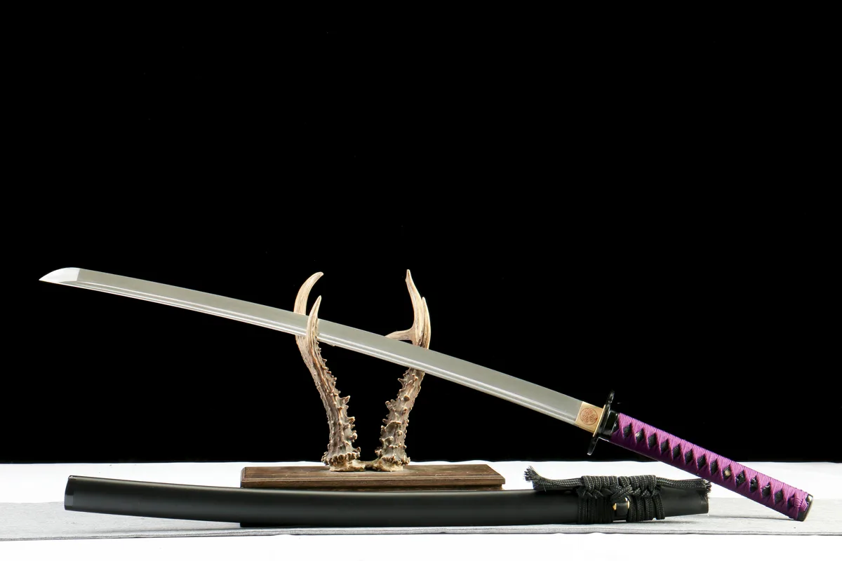 Tranchant de l'Abîsse - Katana Forge a la Main en Acier Damas trempe a l'argile - Image 3