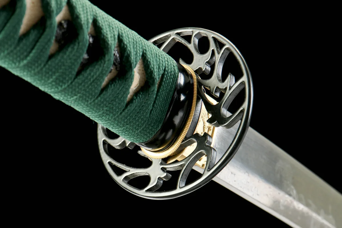 Vague Céladon - Katana Forge a la Main en Acier Damas - Image 10
